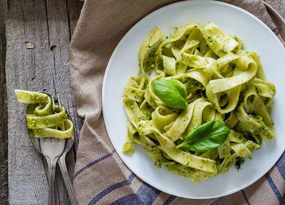 Pesto Sauce on Pasta